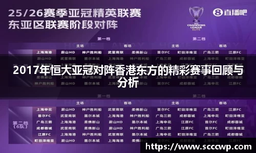 2017年恒大亚冠对阵香港东方的精彩赛事回顾与分析